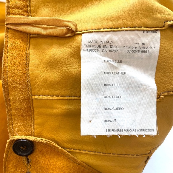 Prada Mustard Yellow Suede Mid Length Wrap Skirt - Picture 5 of 15